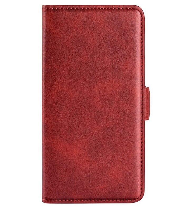 Кожен Калъф с Джобове за Xiaomi 15, Wallet Book Case, Червен