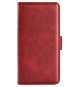 Кожен Калъф с Джобове за Xiaomi 15, Wallet Book Case, Червен