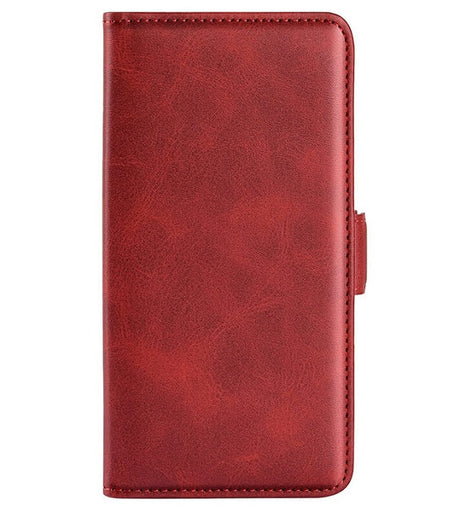 Кожен Калъф с Джобове за Xiaomi 15, Wallet Book Case, Червен