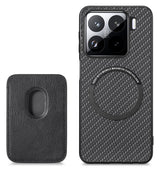 Калъф с Място за Карти за Xiaomi 15, Carbon Magsafe Wallet Case, Черен (2)
