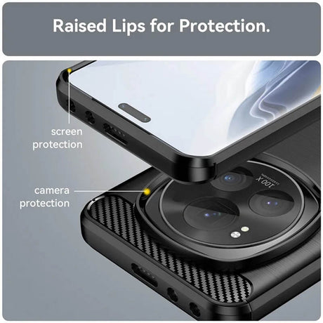 Противоударен Калъф за Xiaomi 15, Premium Carbon Case, Черен (3)