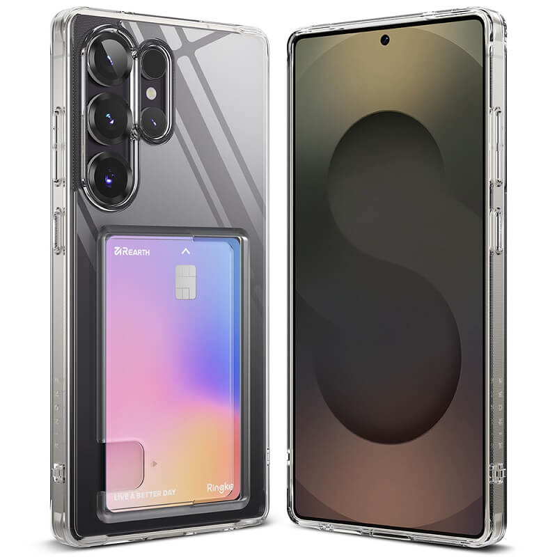 Калъф с Джоб за Карти за Samsung S25 Ultra, Ringke Fusion Card Case, Прозрачен (4)