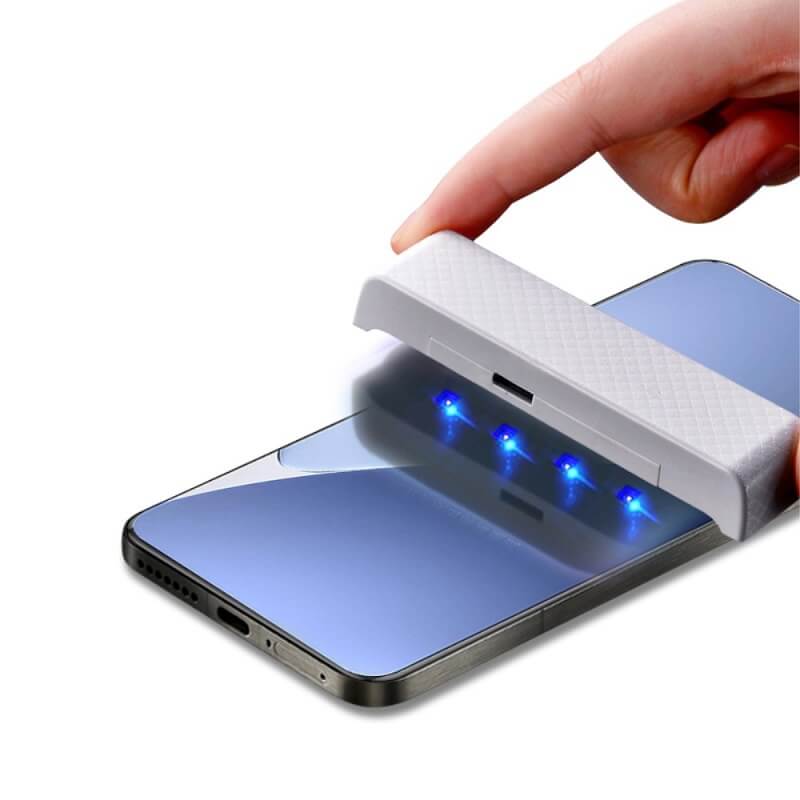 Стъклен Протектор с UV лепило за Xiaomi 15 Pro, UV 3D Glass, Прозрачен (3)