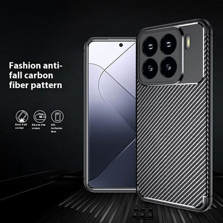 Силиконов Калъф за Xiaomi 15 Pro, New Carbon Case, Черен (2)
