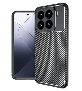 Силиконов Калъф за Xiaomi 15 Pro, New Carbon Case, Черен