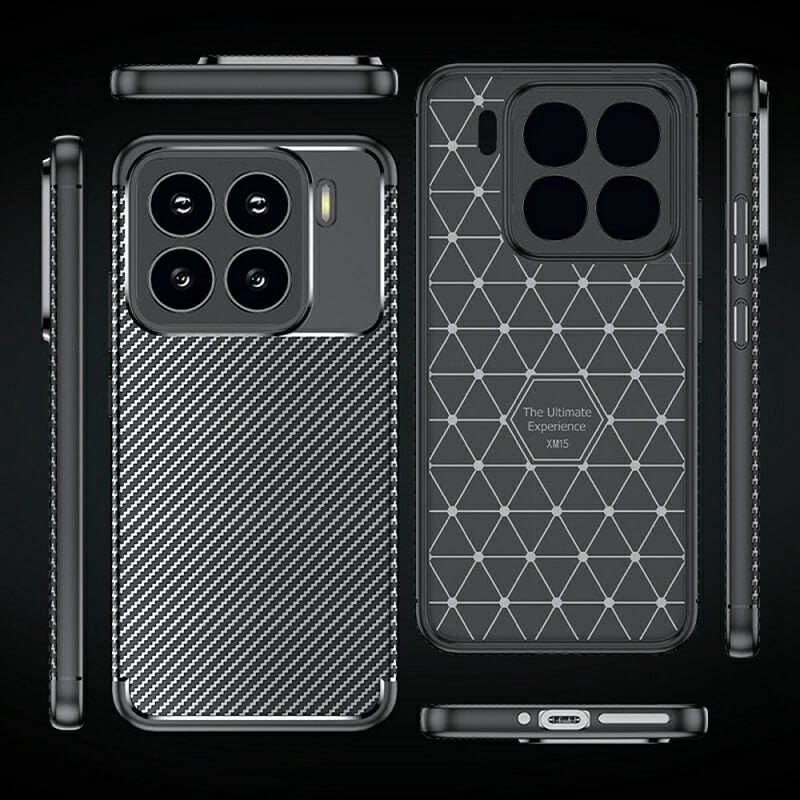 Силиконов Калъф за Xiaomi 15 Pro, New Carbon Case, Черен (7)