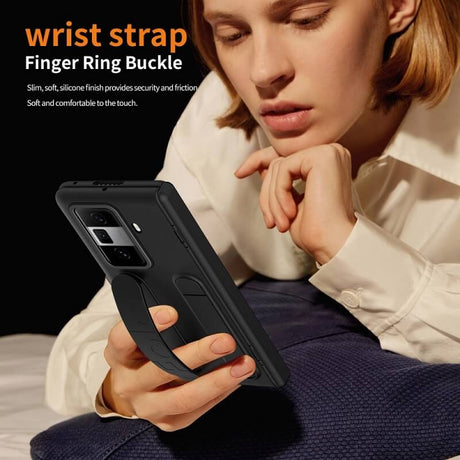 Калъф с Каишка за Honor Magic Vs3, Kickstand Wristband Case, Черен (6)