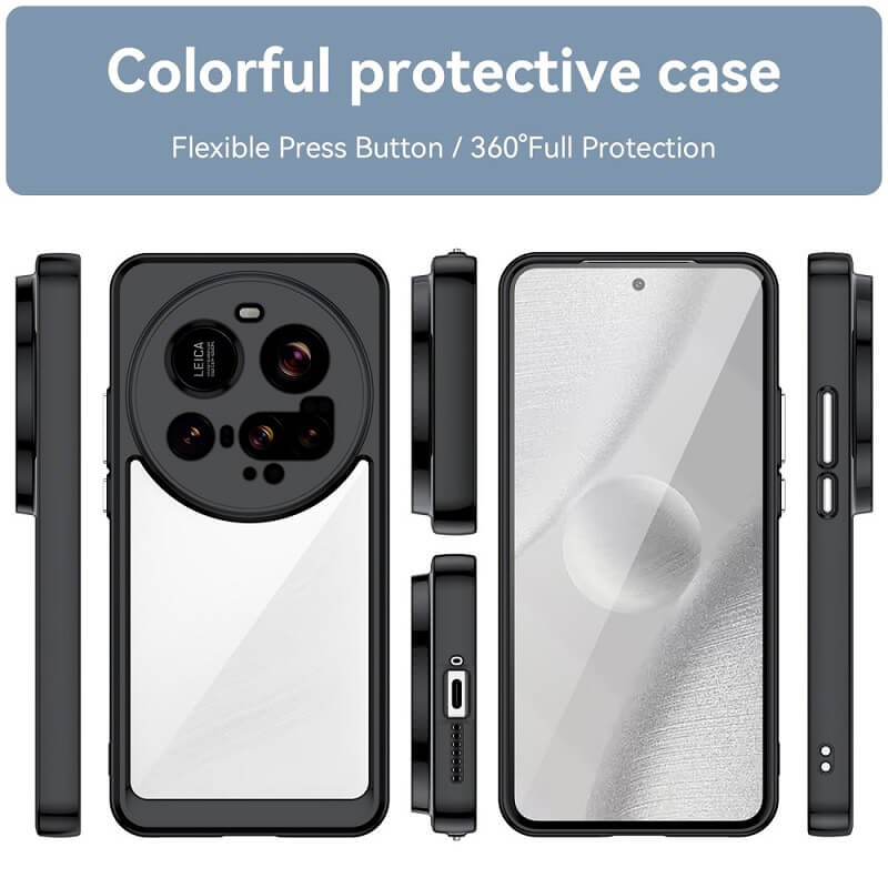 Противоударен Калъф за Xiaomi 15 Ultra, Acrylic Case, Черен (2)