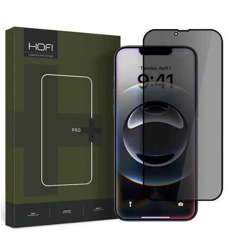Затъмняващ Протектор за iPhone 17e/ 16e, Hofi Privacy Anti-Spy Glass, Черен