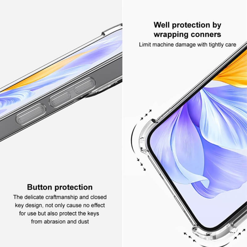 Противоударен Силиконов Калъф за Honor Magic 7 Lite, Imak Crystal Case UX-4, Прозрачен (4)