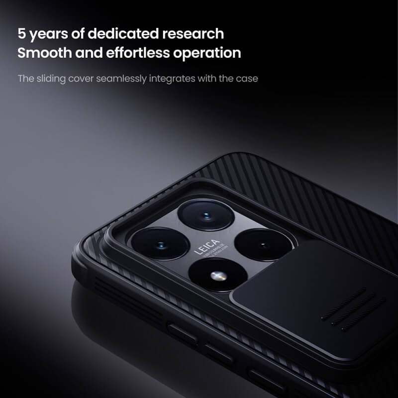 Калъф с Плъзгач за Камера за Xiaomi 14T Pro, Nillkin CamShield Pro Case, Черен (5)