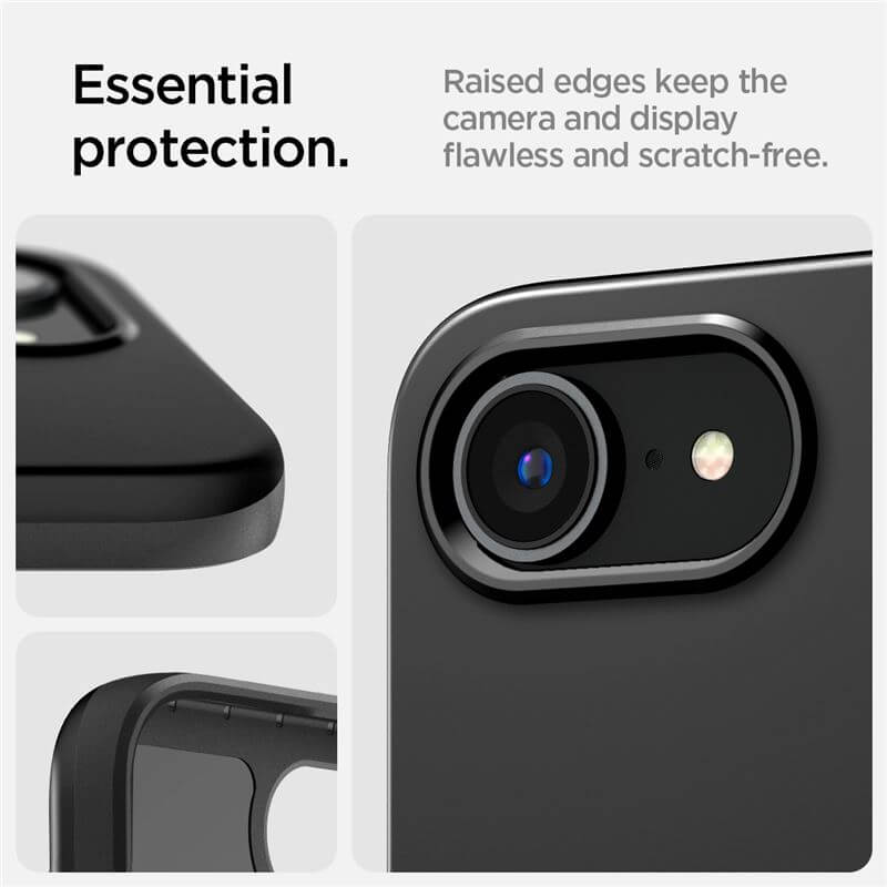 Magsafe Калъф за iPhone 17e/ 16e, Spigen Thin Fit Case, Черен (8)