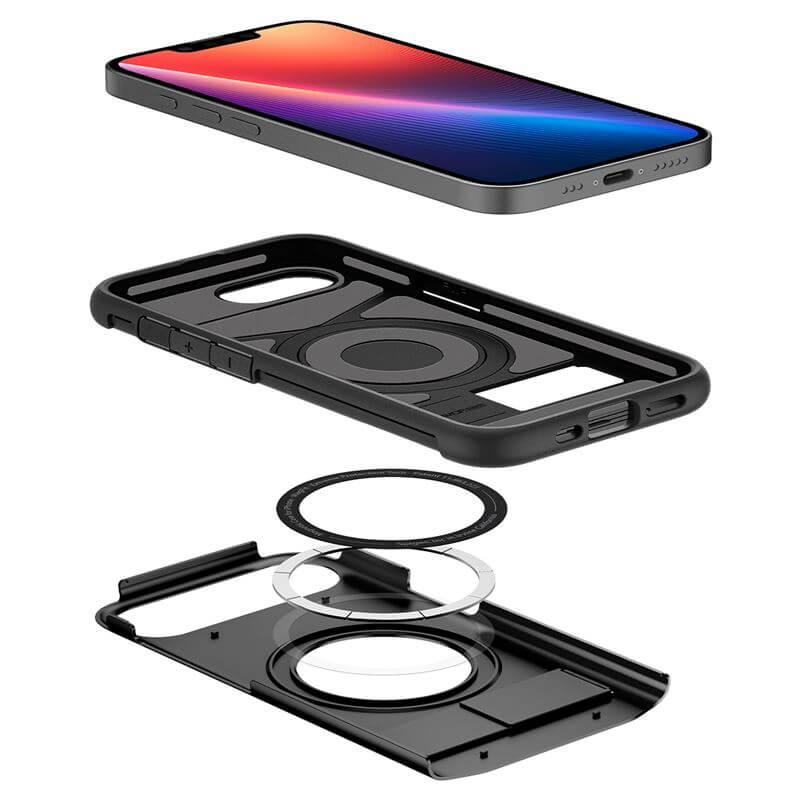Magsafe Калъф за iPhone 17e/ 16e, Spigen Slim Armor Mag Case, Черен (6)