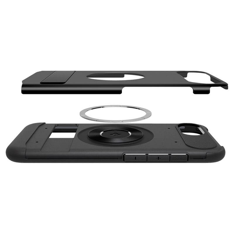 Magsafe Калъф за iPhone 17e/ 16e, Spigen Slim Armor Mag Case, Черен (5)