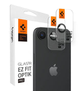 Протектор за Камерата на iPhone 17e/ 16e, Spigen EZ Fit Optik Pro Glass tR 2бр., Черен