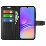 Кожен Калъф с Джобове за Samsung A06, Wallet Book Case, Черен (3)