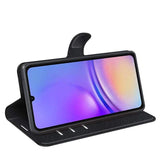 Кожен Калъф с Джобове за Samsung A06, Wallet Book Case, Черен (5)