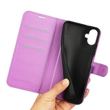 Кожен Калъф с Джобове за Samsung A06, Wallet Book Case, Лилав (4)