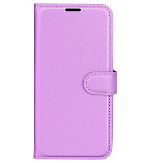 Кожен Калъф с Джобове за Samsung A06, Wallet Book Case, Лилав