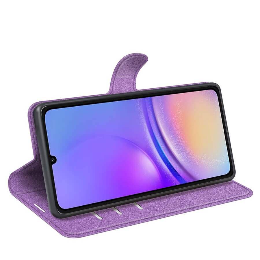 Кожен Калъф с Джобове за Samsung A06, Wallet Book Case, Лилав (6)
