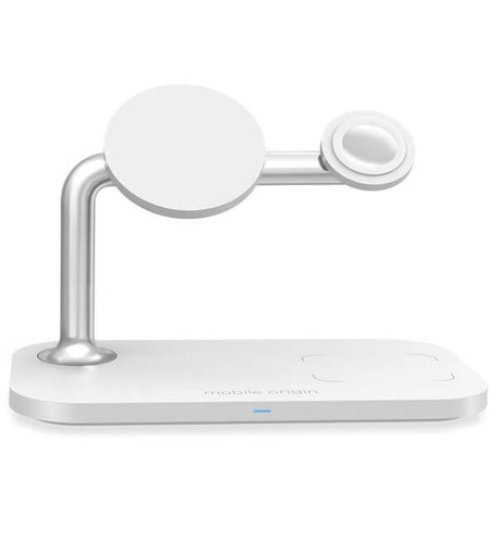 Безжично Зарядно MagSafe 3в1 за iPhone, Mobile Origin Charger 15W, Бял (2)