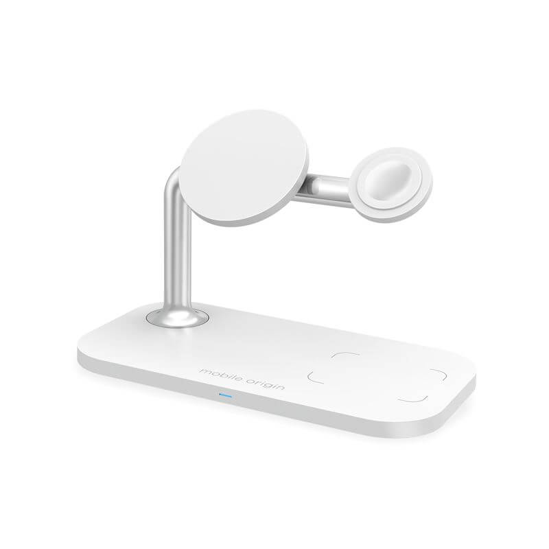 Безжично Зарядно MagSafe 3в1 за iPhone, Mobile Origin Charger 15W, Бял (3)