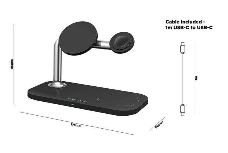 Безжично Зарядно MagSafe 3в1 за iPhone, Mobile Origin Charger 15W, Черен (9)