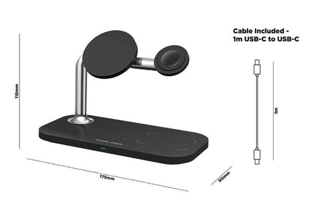 Безжично Зарядно MagSafe 3в1 за iPhone, Mobile Origin Charger 15W, Черен (9)
