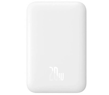Magsafe Външна Батерия, Baseus Magnetic Mini Air 6000mAh, Бял (5)