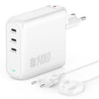 Зарядно за Macbook с USB-C x3, 4Smarts Flex Pro GaN 140W, Бял