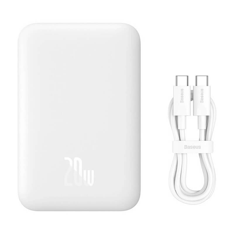 Magsafe Външна Батерия, Baseus Magnetic Mini Air 6000mAh, Бял (7)