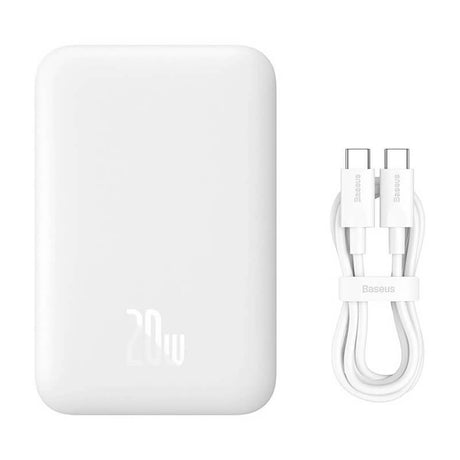 Magsafe Външна Батерия, Baseus Magnetic Mini Air 6000mAh, Бял (7)
