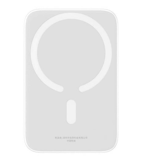 Magsafe Външна Батерия, Baseus Magnetic Mini Air 6000mAh, Бял