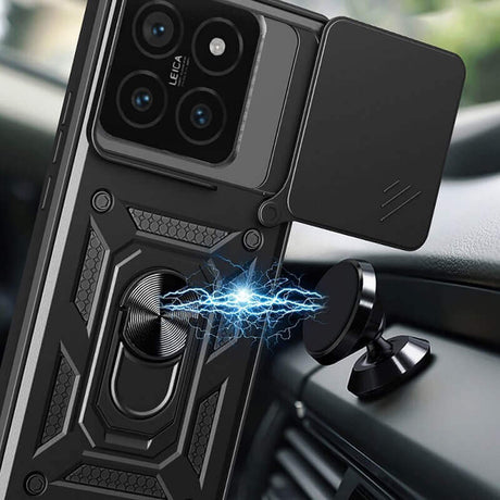 Калъф с Предпазител за Камера и Стойка за Xiaomi 14T, Tech-Protect CamShield Pro Case, Черен (4)