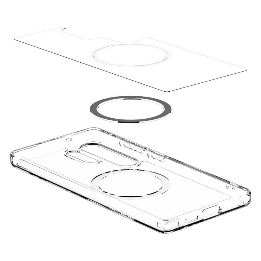 Magsafe Противоударен Калъф за Samsung S25 Ultra, Spigen Ultra Hybrid Case, Бял (6)