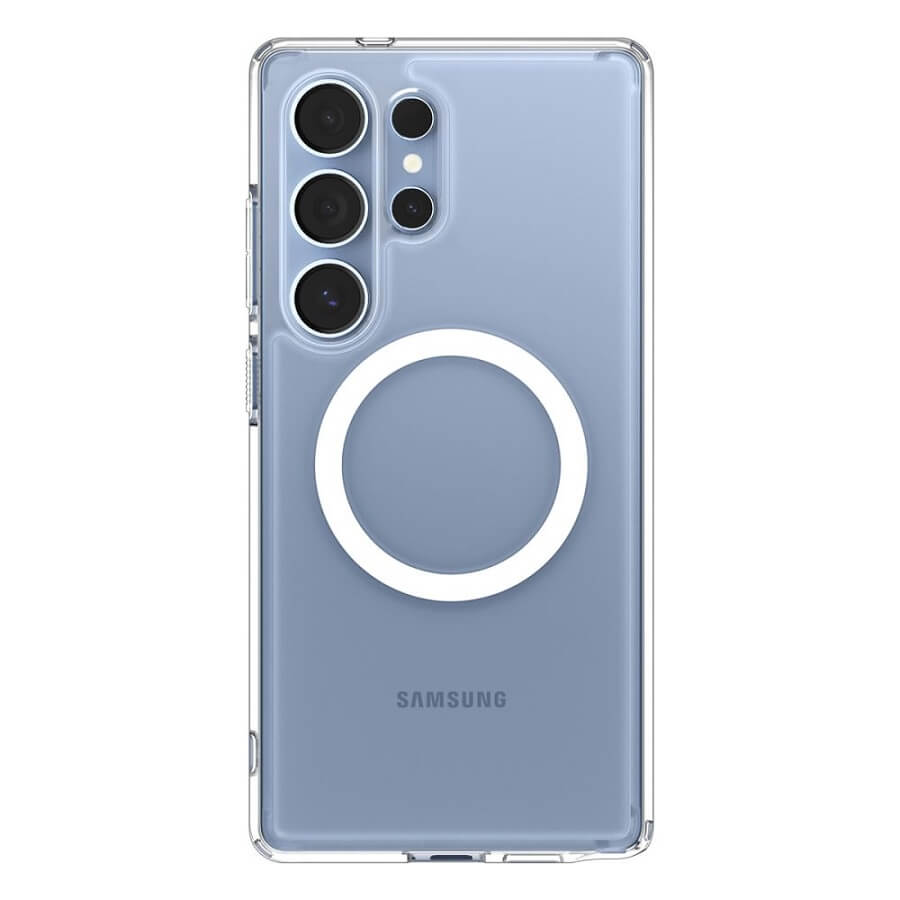 Magsafe Противоударен Калъф за Samsung S25 Ultra, Spigen Ultra Hybrid Case, Бял (3)