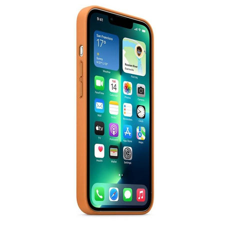 Оригинален Кожен Калъф за iPhone 13 Pro, Leather Magsafe Case MM193ZM/A, Кафяв (5)