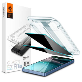 Затъмняващ Протектор за Samsung S25 Ultra, Spigen Privacy Glass tR EZ Fit 2бр., Черен
