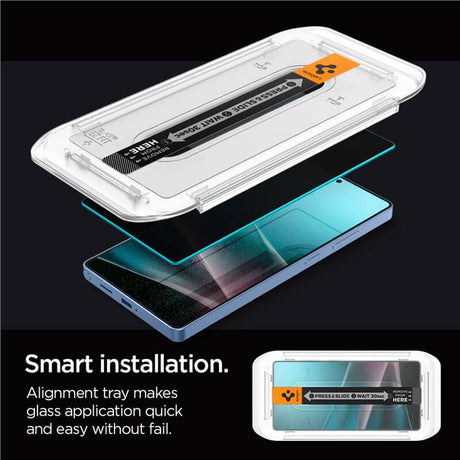 Затъмняващ Протектор за Samsung S25 Ultra, Spigen Privacy Glass tR EZ Fit 2бр., Черен (9)