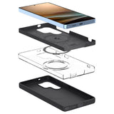 Magsafe Матов Калъф за Samsung S25 Ultra, Spigen Silicone Fit Case, Черен (7)