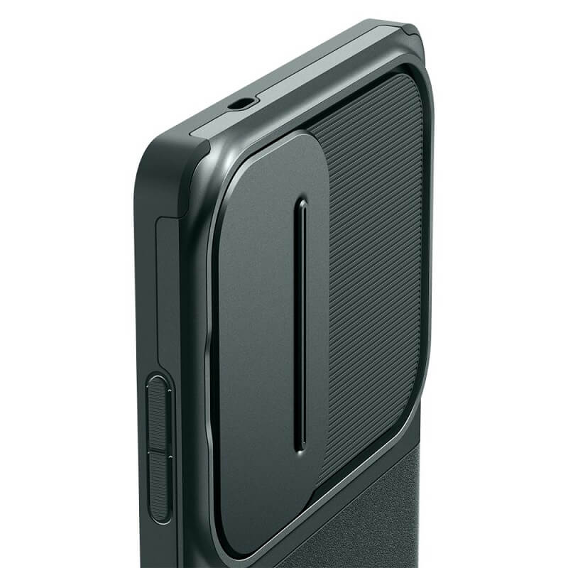 Калъф с Камерен Предпазител за Samsung S25 Ultra, Spigen Optik Armor Case, Зелен (7)