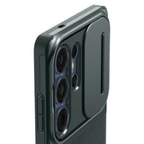 Калъф с Камерен Предпазител за Samsung S25 Ultra, Spigen Optik Armor Case, Зелен (6)