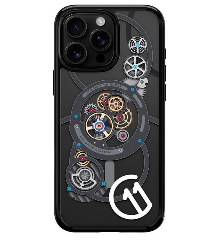 Magsafe Калъф за iPhone 16 Pro Max, Spigen c11 Chronos Ultra Hybrid T Mag Case, Черен (2)