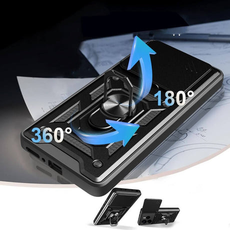 Калъф с Предпазител за Камера и Стойка за Xiaomi Redmi Note 14 5G, Tech-Protect CamShield Pro Case, Черен (5)