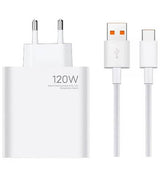Оригинално Зарядно с Кабел, Xiaomi 120W Charging Combo USB-A BHR6034EU, Бял (Bulk)