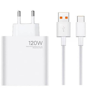 Оригинално Зарядно с Кабел, Xiaomi 120W Charging Combo USB-A BHR6034EU, Бял (Bulk)