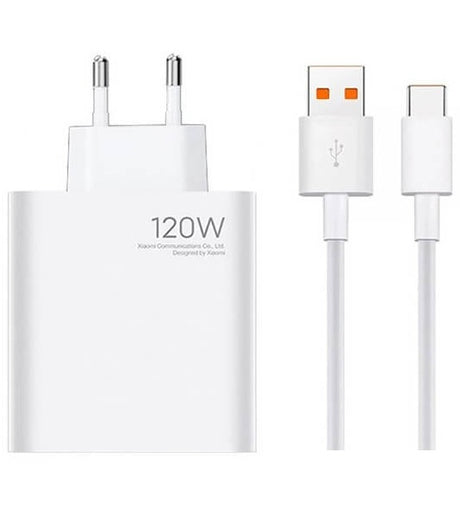 Оригинално Зарядно с Кабел, Xiaomi 120W Charging Combo USB-A BHR6034EU, Бял (Bulk)