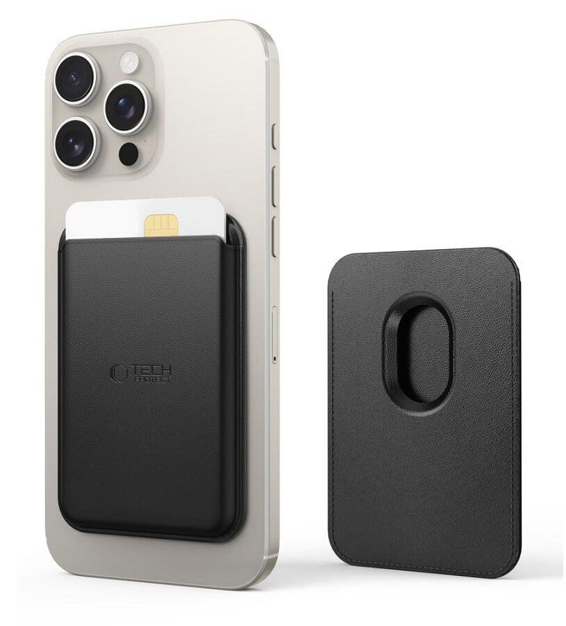 Magsafe Калъф за Карти, Tech-Protect Magwallet Card Holder, Черен