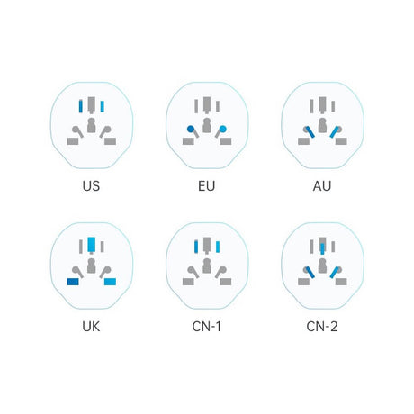 EU Мрежови Адаптер, Tech-Protect Travel Adapter, Бял (5)