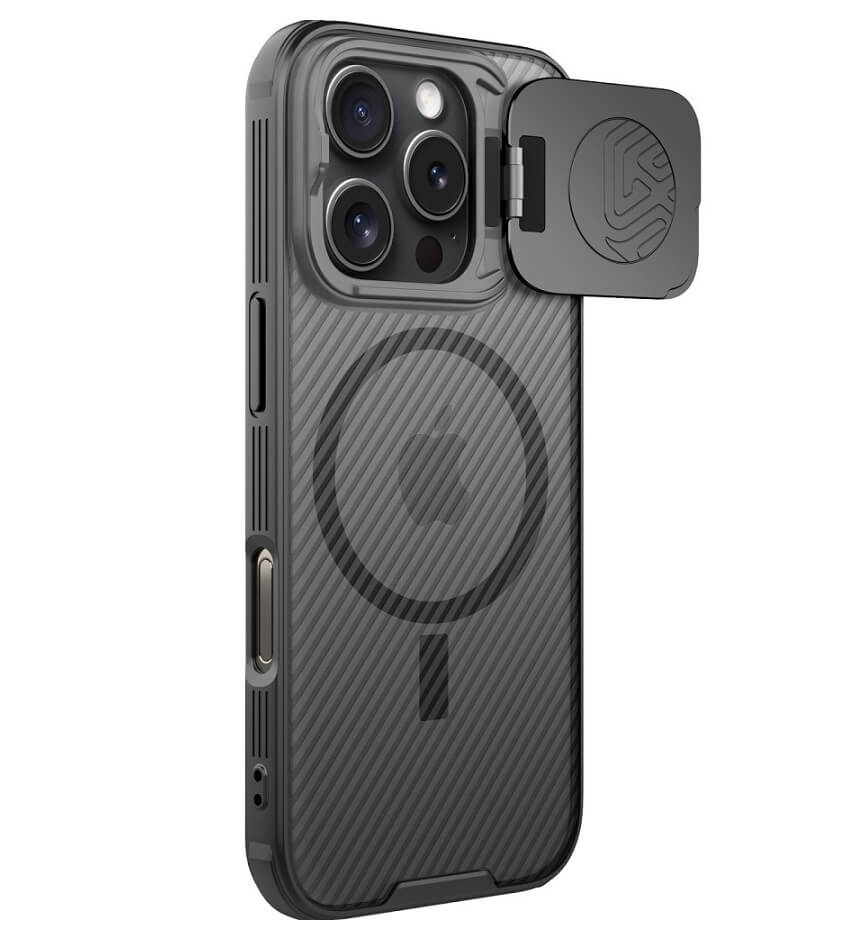 Magsafe Калъф за iPhone 16 Pro, Nillkin CamShield Prop Case, Черен (2)